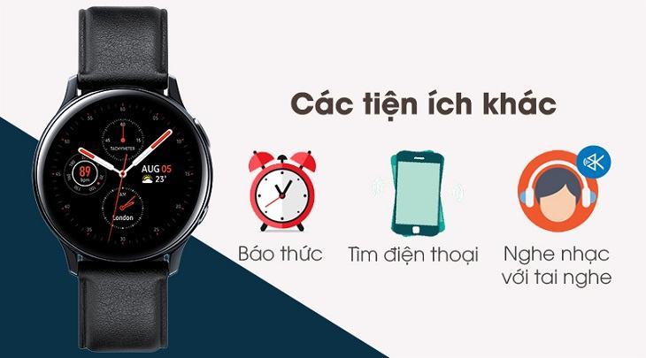 Đồng hồ Samsung Galaxy Watch Active 2 dây da 44mm viền thép