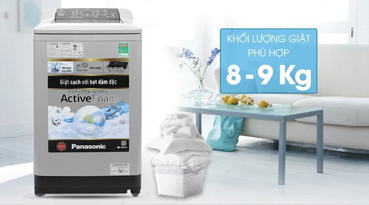 Khối lượng giặt từ 8 - 9 kg