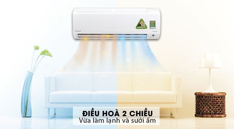 Điều hòa Daikin FTXM25HVMV 2 chiều 9000BTU Inverter với 2 chế độ làm lạnh và sưởi ấm, bạn sẽ không còn lo mùa đông hay mùa hè ảnh hưởng đến sức khỏe của các thành viên trong gia đình.