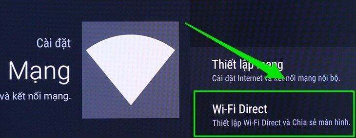 Tính năng trực tiếp Wifi trên TV 
