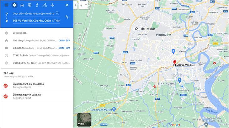 Một cửa sổ Google sẽ xuất hiện với vị trí của điểm giao dịch