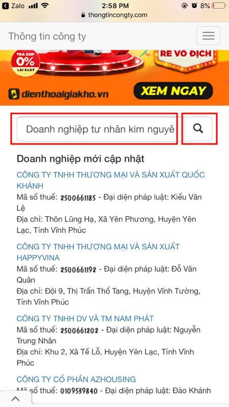 Giao diện trang web